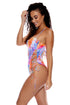 Luli Fama Dancing Queen Square Neck Lace Up One Piece